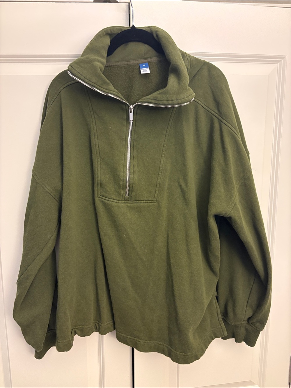 Old Navy Olive Green Quarter-Zip Fleece Pullover - Men